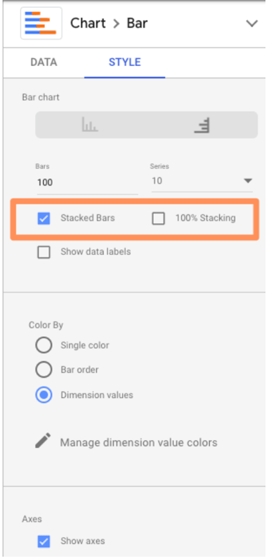 google data studio tips: stacked bars